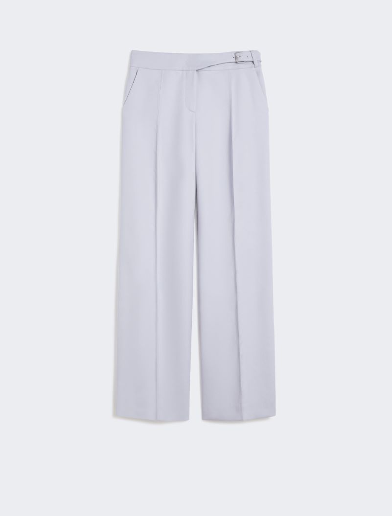Viscose-blend gabardine yoke-detail trousers - MEDIUM GREY - Sportmax - 6