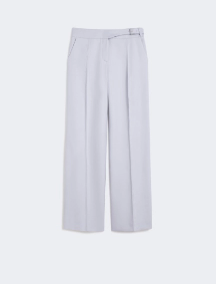 Viscose-blend gabardine yoke-detail trousers - MEDIUM GREY - Sportmax - 5