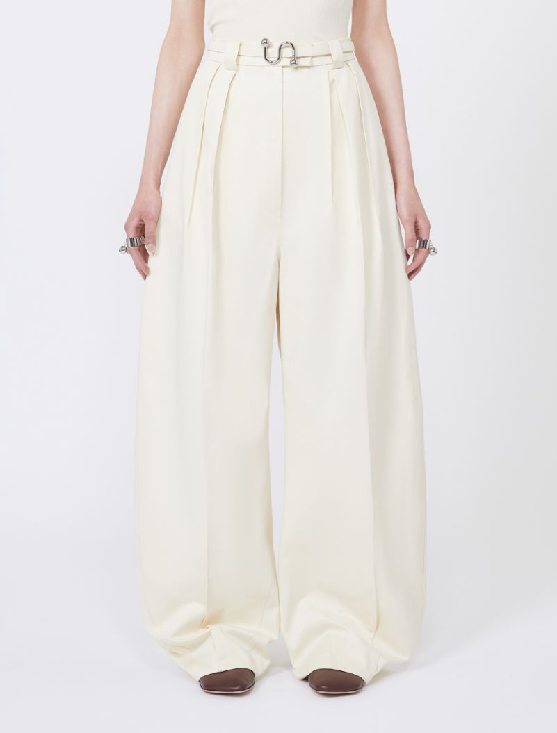 Oversized gabardine trousers - VANILLA - Sportmax - 2