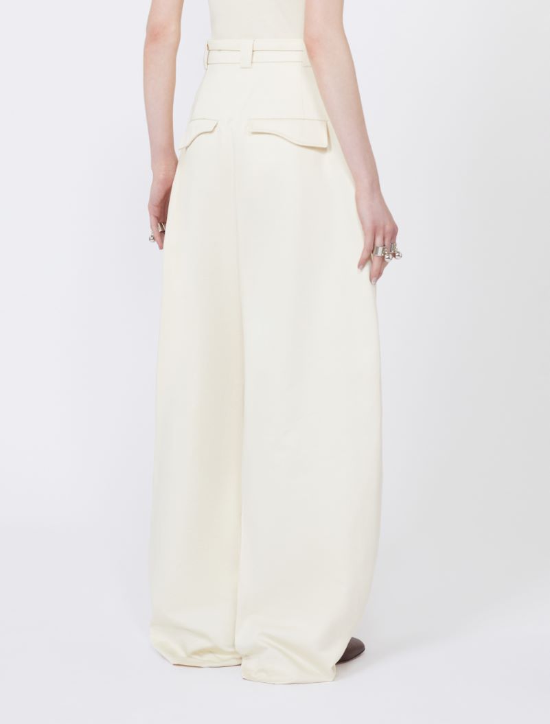 Oversized gabardine trousers - VANILLA - Sportmax - 3
