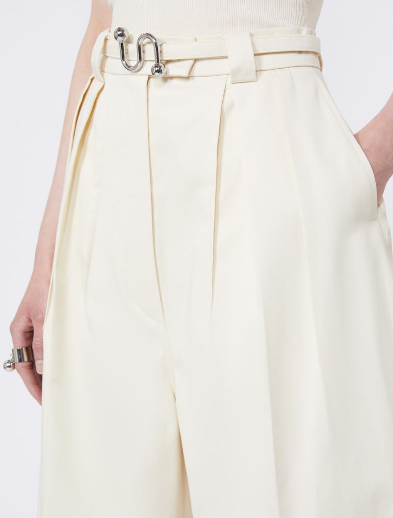 Oversized gabardine trousers - VANILLA - Sportmax - 4