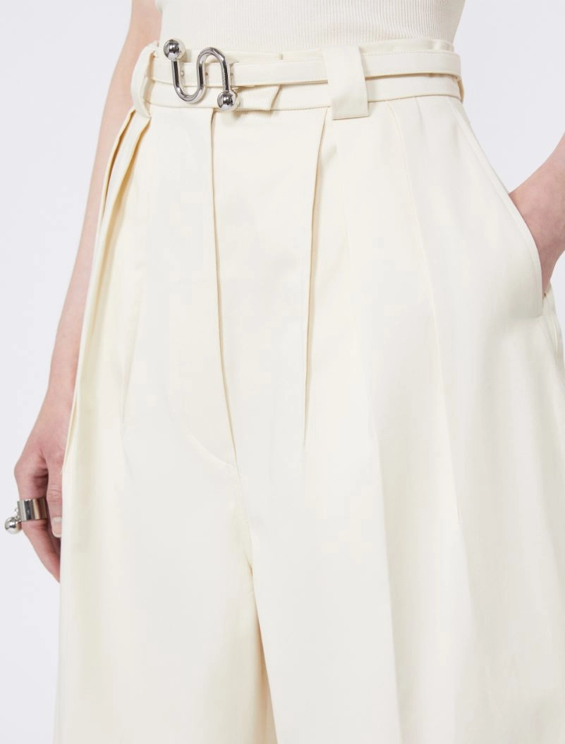 Oversized gabardine trousers - VANILLA - Sportmax - 4