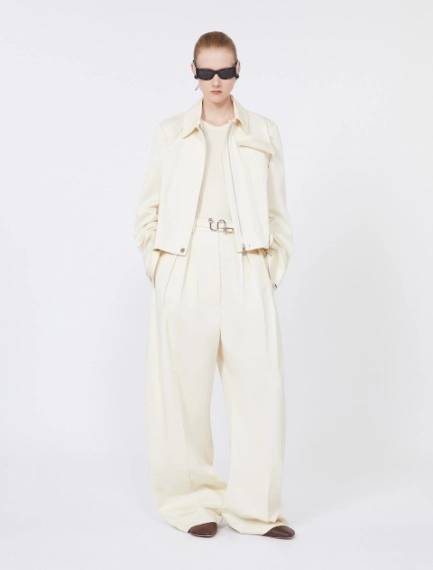 Oversized gabardine trousers - VANILLA - Sportmax