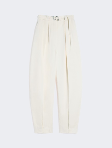 Oversized gabardine trousers - VANILLA - Sportmax