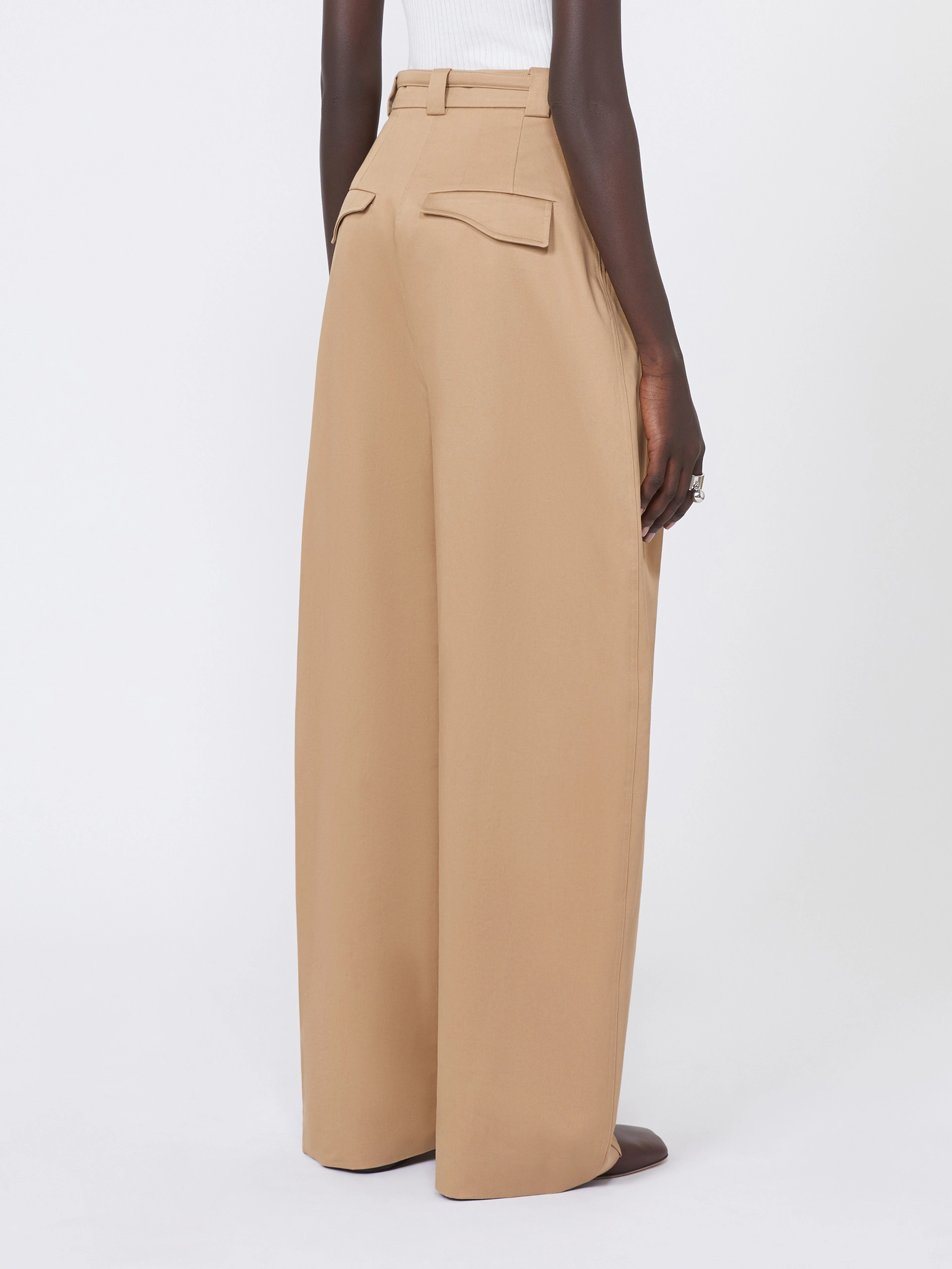 Oversized gabardine trousers - BISCUIT - Sportmax - 3