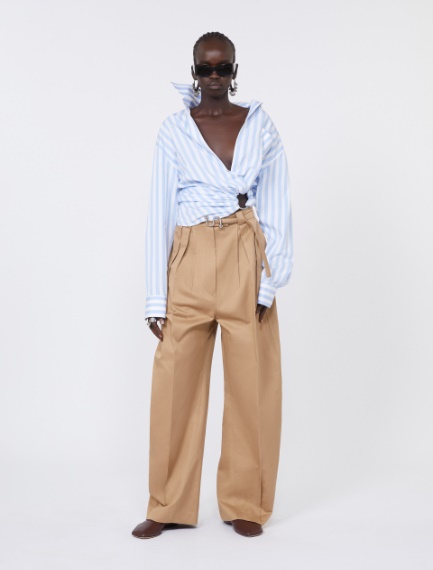 Oversized gabardine trousers - BISCUIT - Sportmax