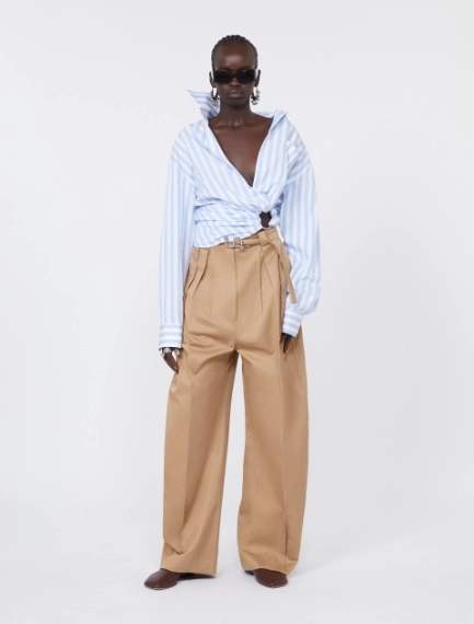 Oversized gabardine trousers - BISCUIT - Sportmax