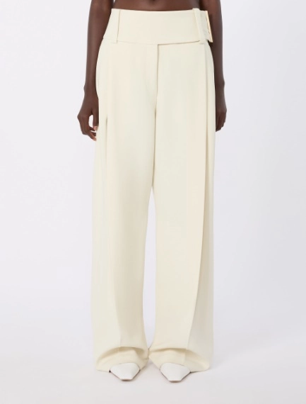 Wide-fit stretch viscose trousers - IVORY - Sportmax - 2