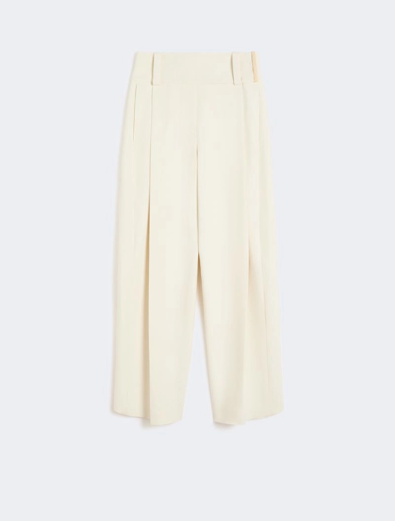 Wide-fit stretch viscose trousers - IVORY - Sportmax - 6