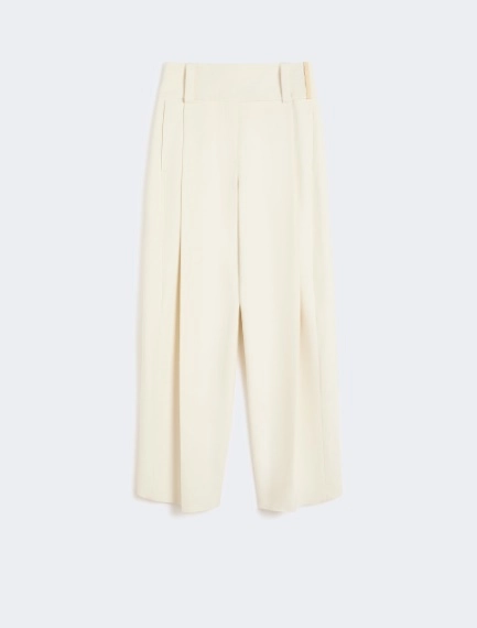 Wide-fit stretch viscose trousers - IVORY - Sportmax - 6