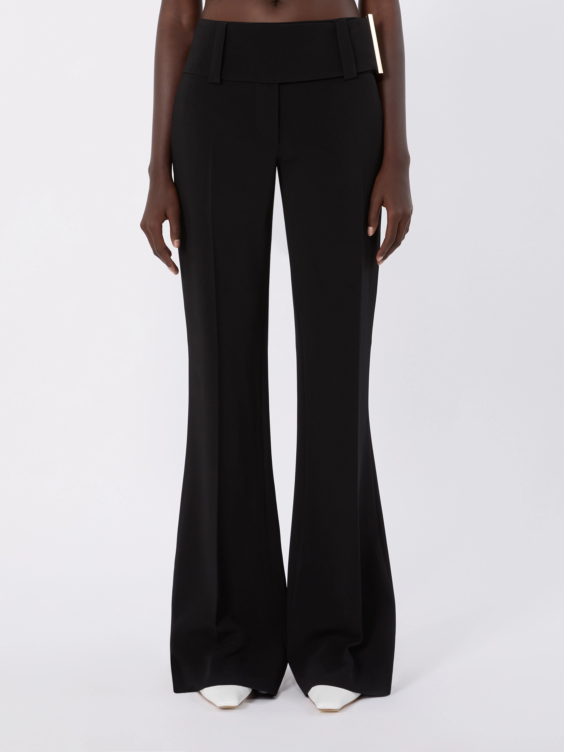 Flared stretch viscose trousers - BLACK - Sportmax - 2