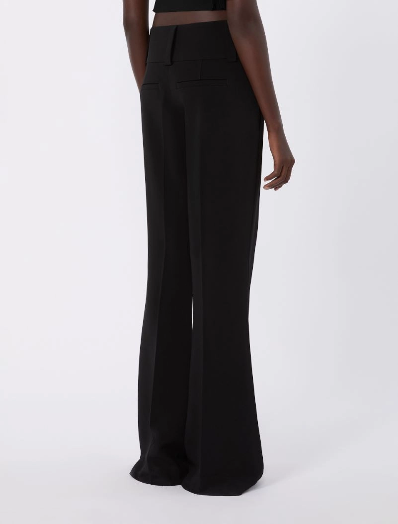 Flared stretch viscose trousers - BLACK - Sportmax - 3