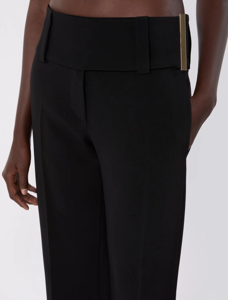 Flared stretch viscose trousers - BLACK - Sportmax - 4