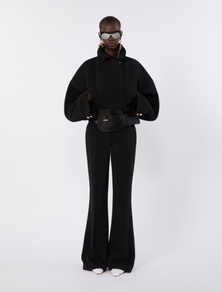 Pantalone flare in viscosa stretch - NERO - Sportmax