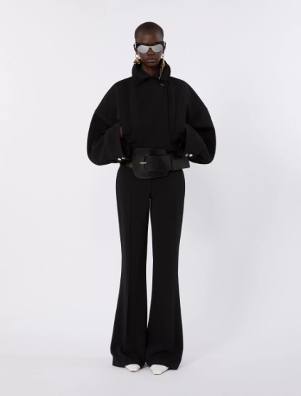 Flared stretch viscose trousers - BLACK - Sportmax