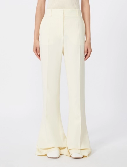 Slim-fit flared trousers in viscose - IVORY - Sportmax - 2