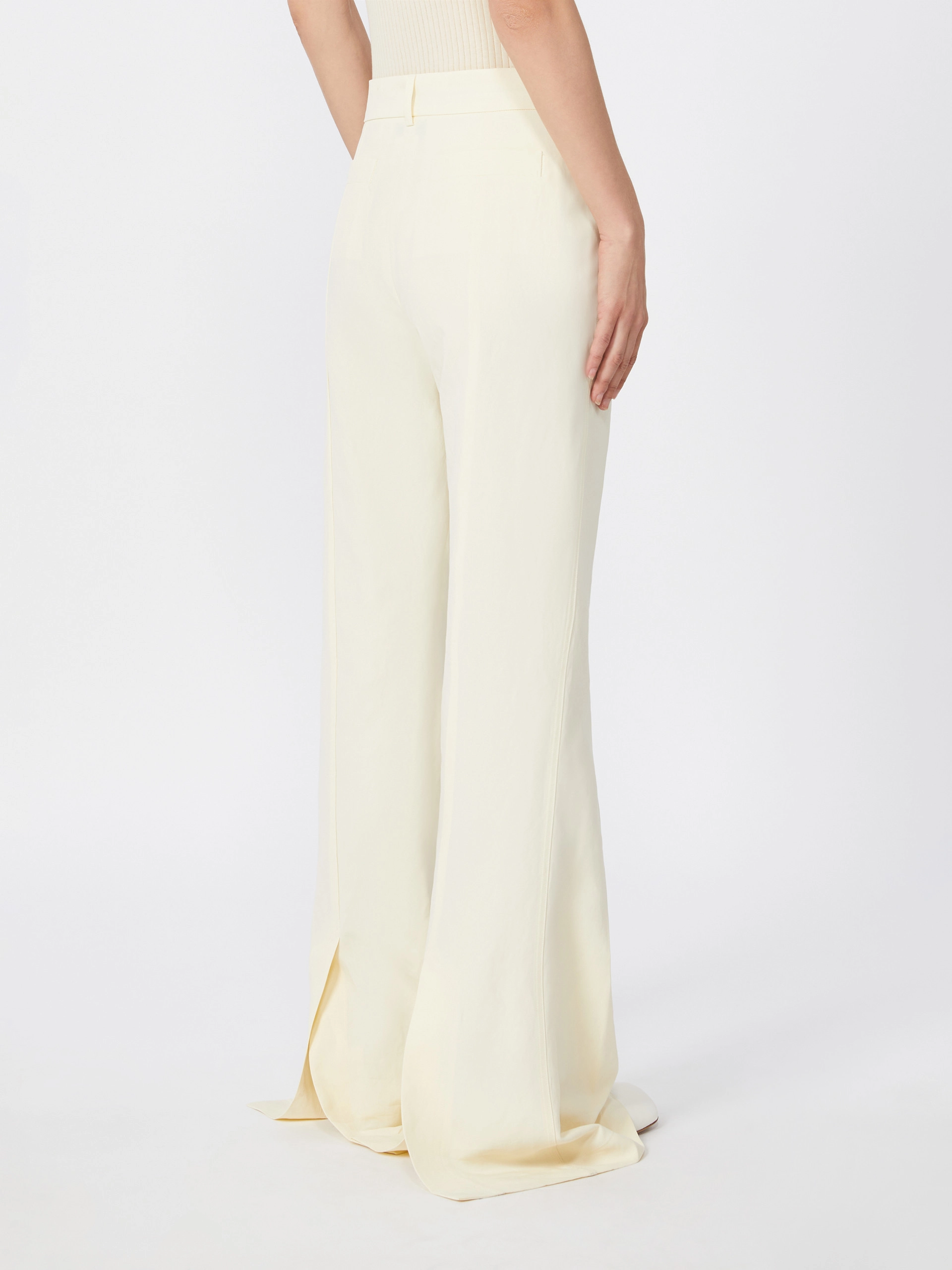 Slim-fit flared trousers in viscose - IVORY - Sportmax - 3