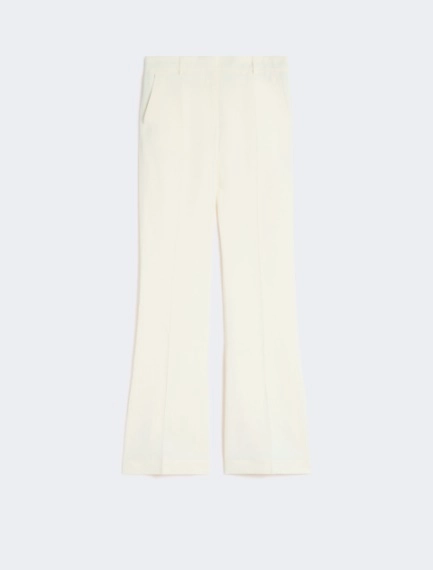 Slim-fit flared trousers in viscose - IVORY - Sportmax