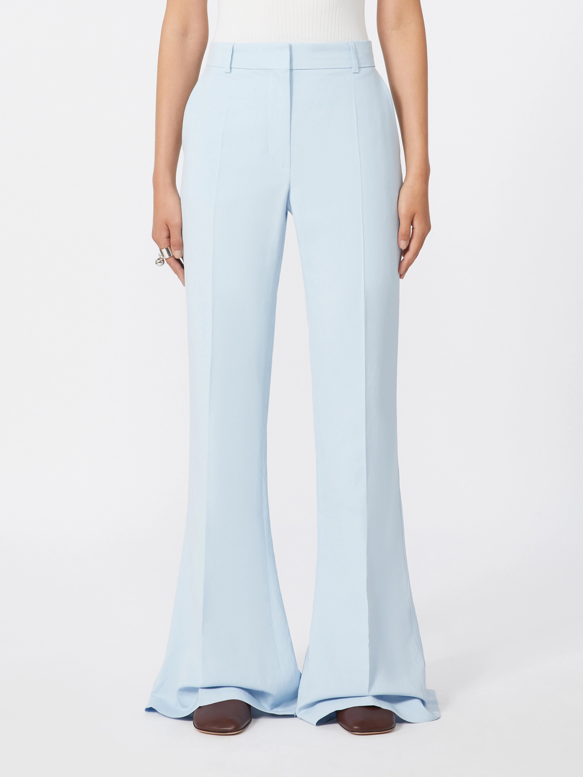 Slim-fit flared trousers in viscose - LIGHT BLUE - Sportmax - 2