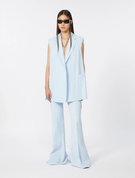 Slim-fit flared trousers in viscose - LIGHT BLUE - Sportmax - 1