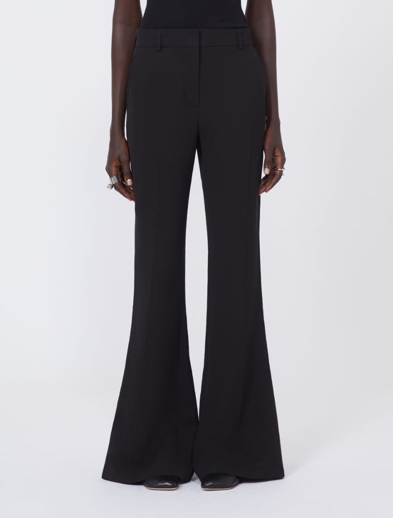 Slim-fit flared trousers in viscose - BLACK - Sportmax - 2