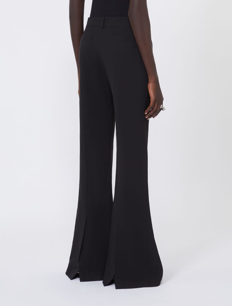 Slim-fit flared trousers in viscose - BLACK - Sportmax - 3