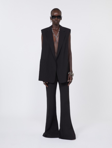 Slim-fit flared trousers in viscose - BLACK - Sportmax