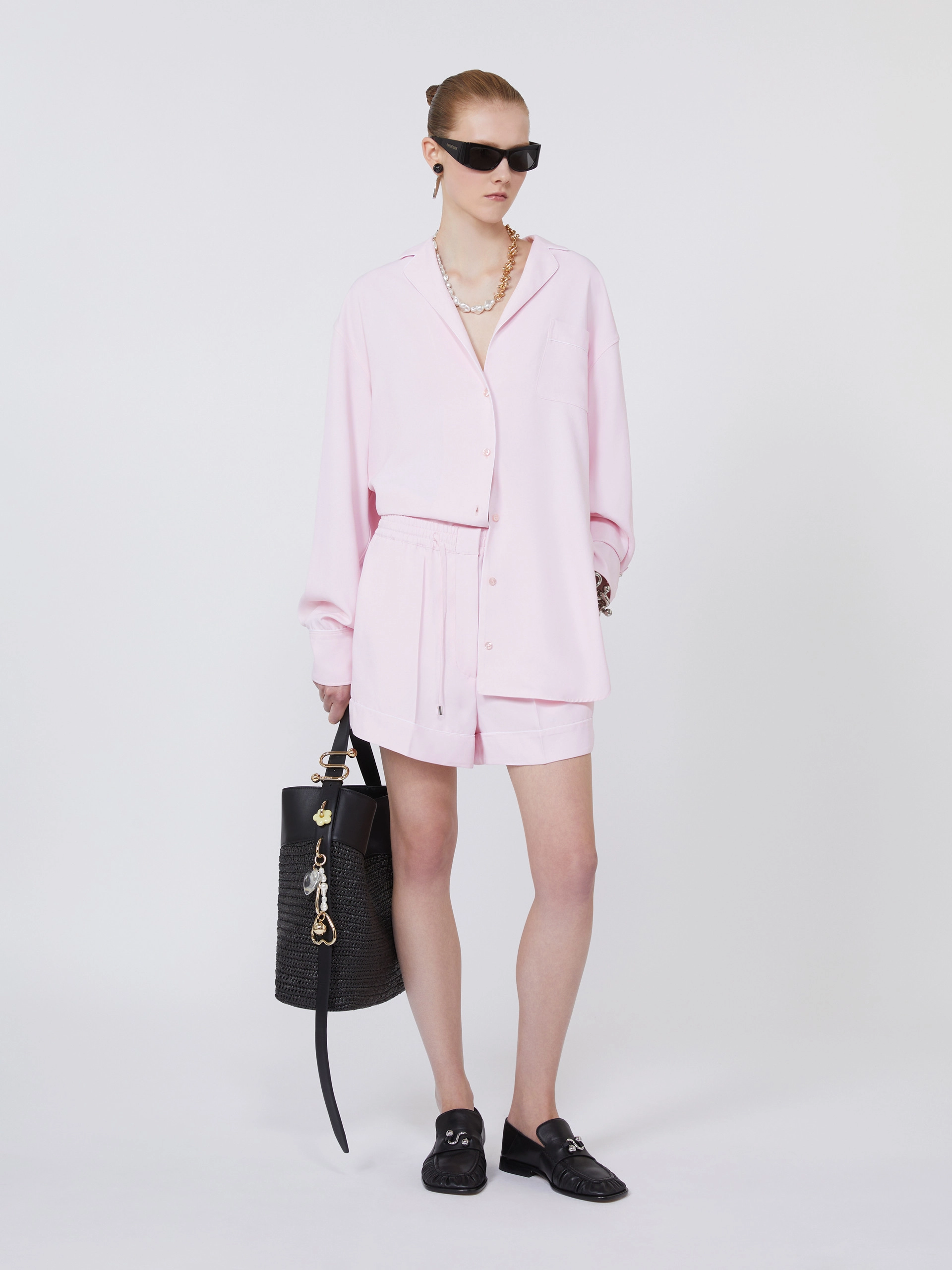 Satin jogger shorts - PINK - Sportmax