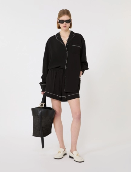 Satin jogger shorts - BLACK - Sportmax - 1