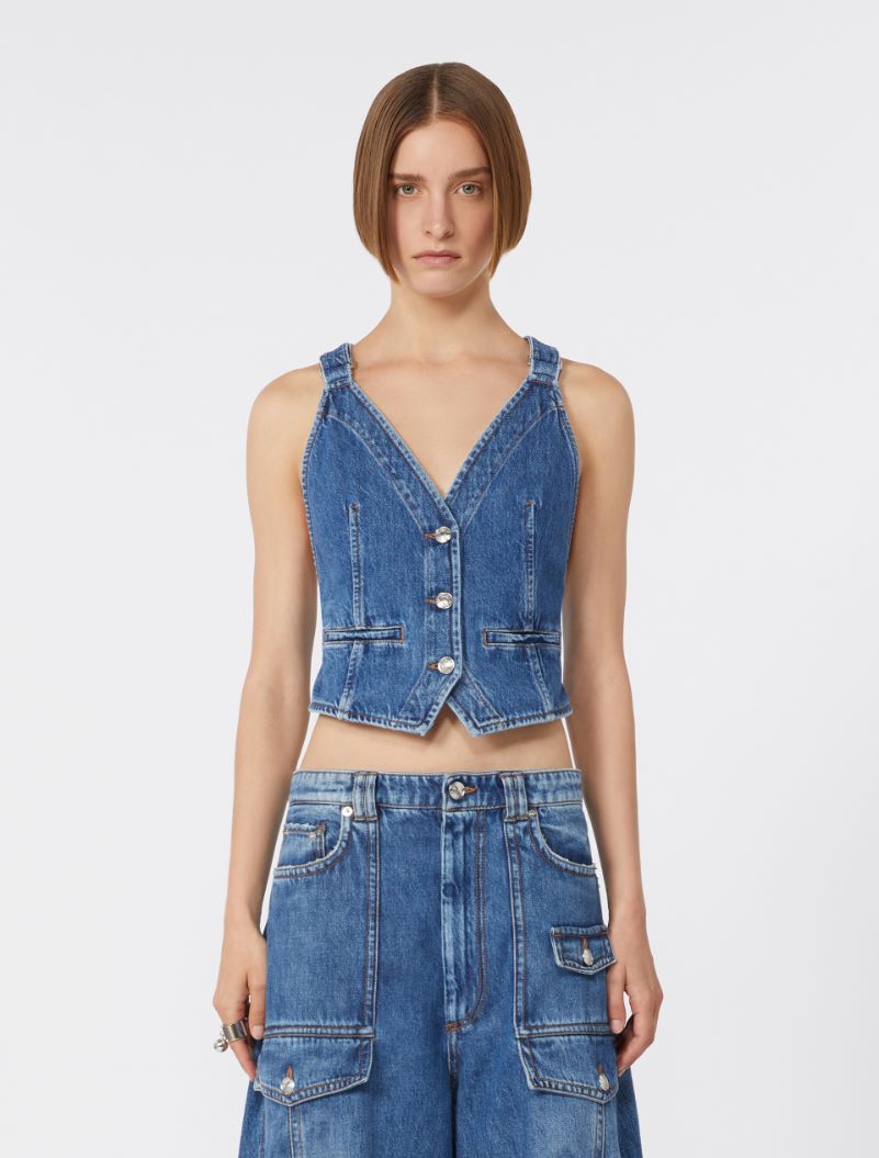 Slim-fit denim gilet - MIDNIGHTBLUE - Sportmax - 2