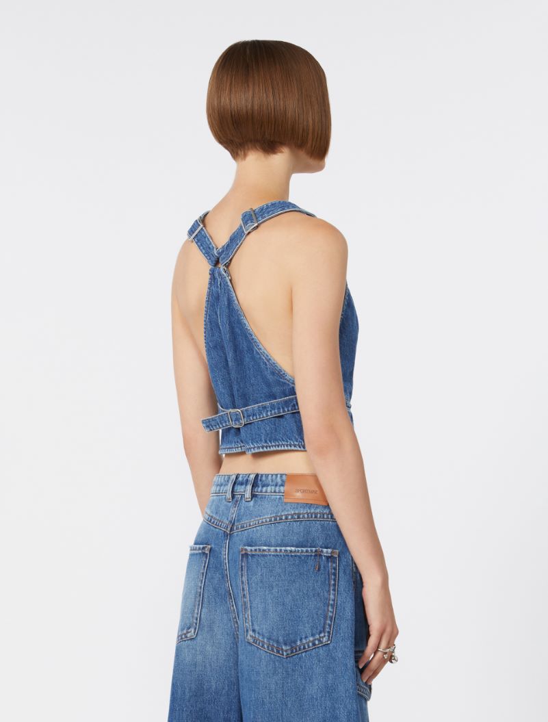 Slim-fit denim gilet - MIDNIGHTBLUE - Sportmax - 3