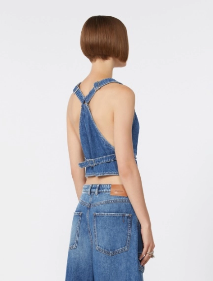 Slim-fit denim gilet - MIDNIGHTBLUE - Sportmax - 3
