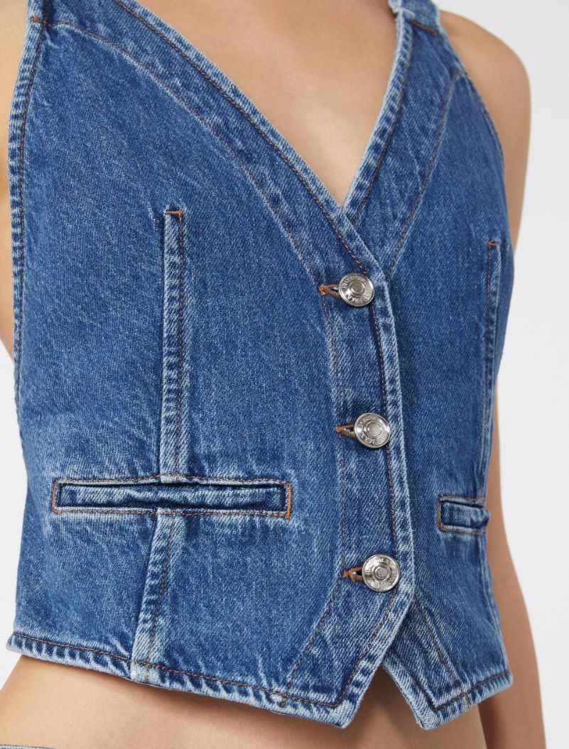 Slim-fit denim gilet - MIDNIGHTBLUE - Sportmax - 5