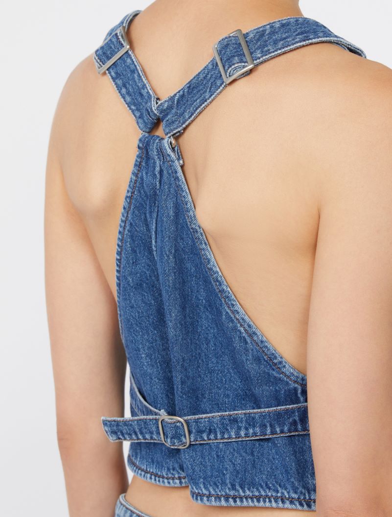 Slim-fit denim gilet - MIDNIGHTBLUE - Sportmax - 6