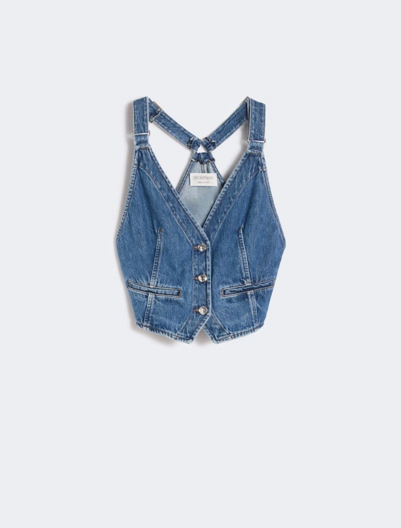 Slim-fit denim gilet - MIDNIGHTBLUE - Sportmax - 8