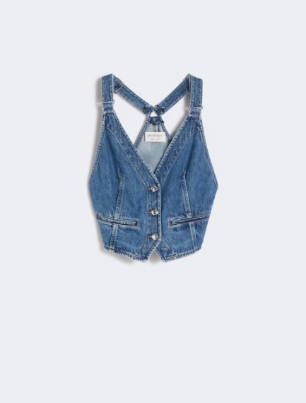 Slim-fit denim gilet - MIDNIGHTBLUE - Sportmax