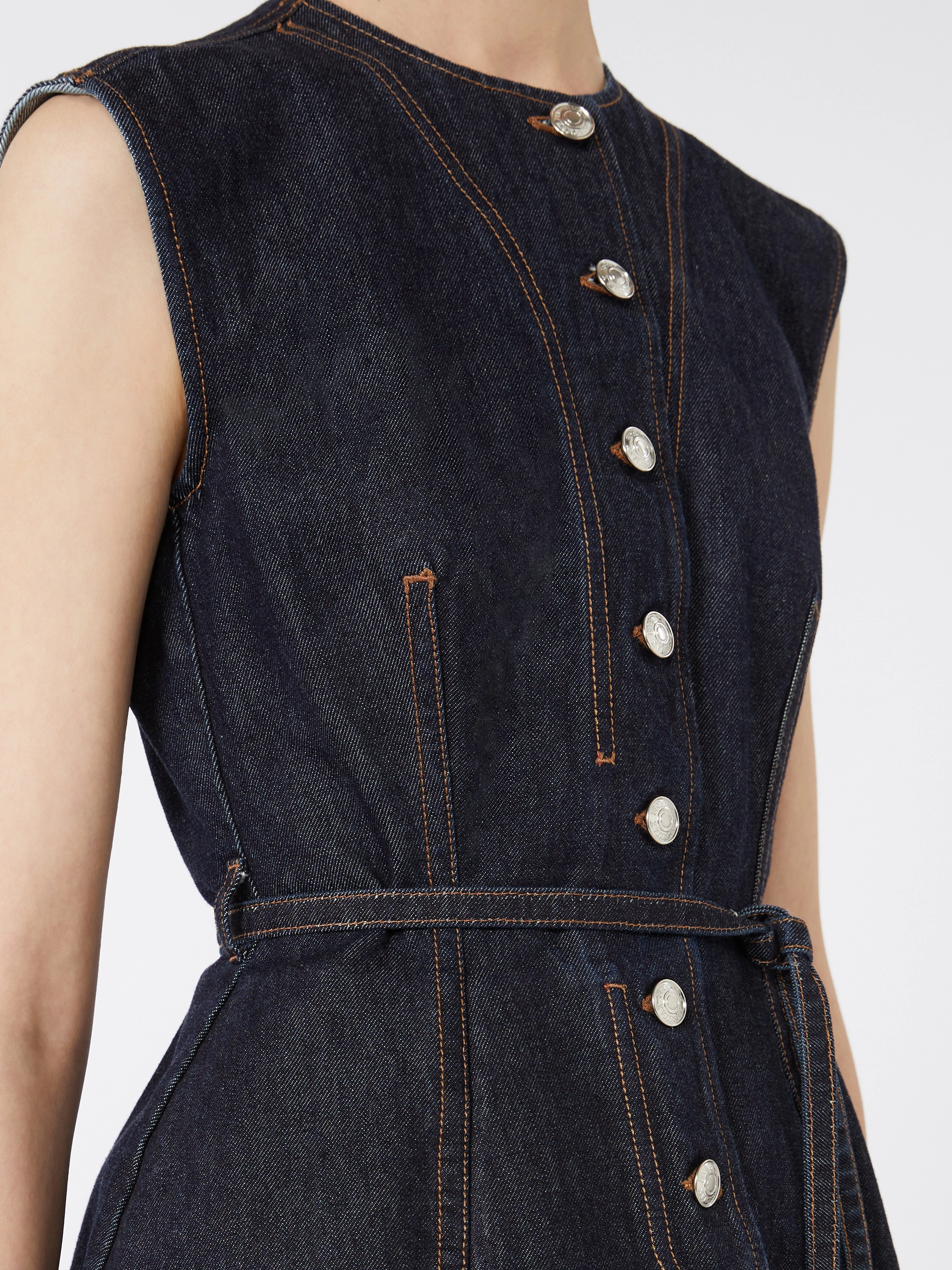 Sleeveless denim top - MIDNIGHTBLUE - Sportmax - 5