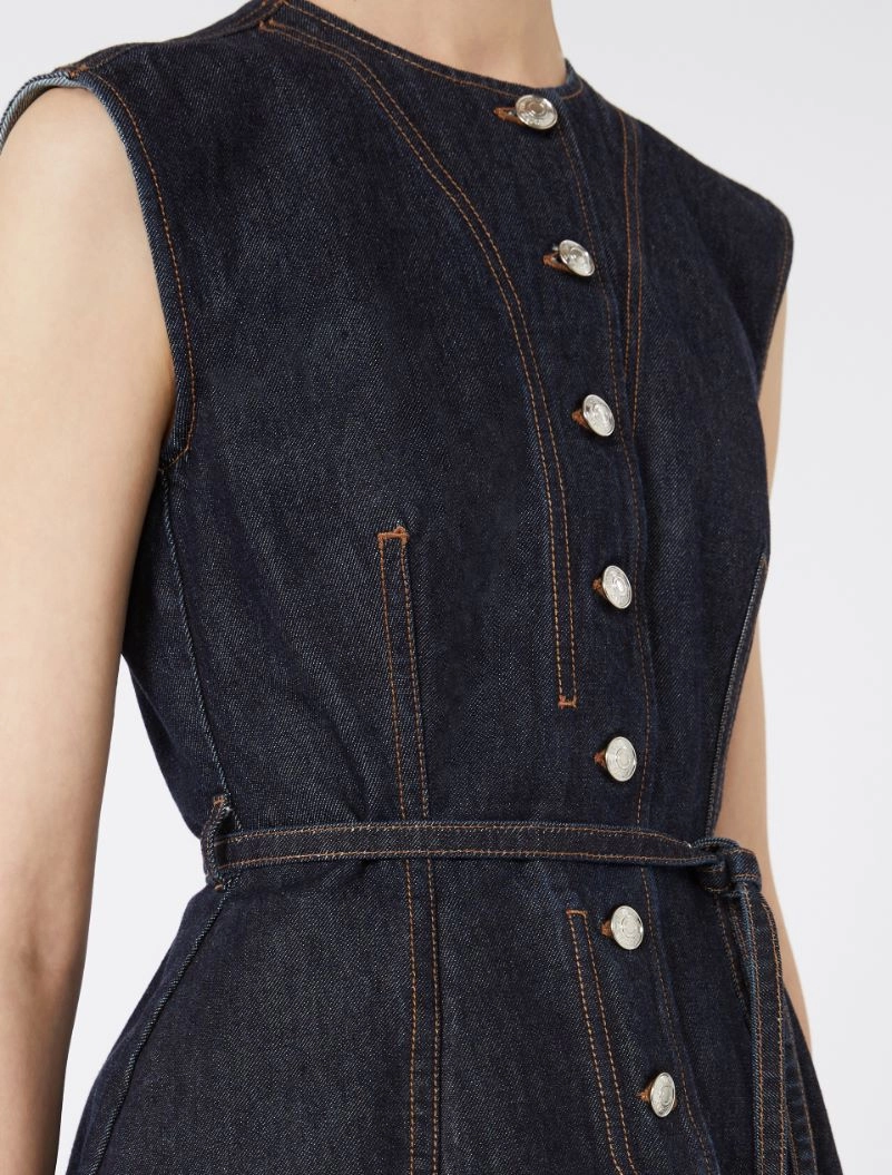 Sleeveless denim top - MIDNIGHTBLUE - Sportmax - 5