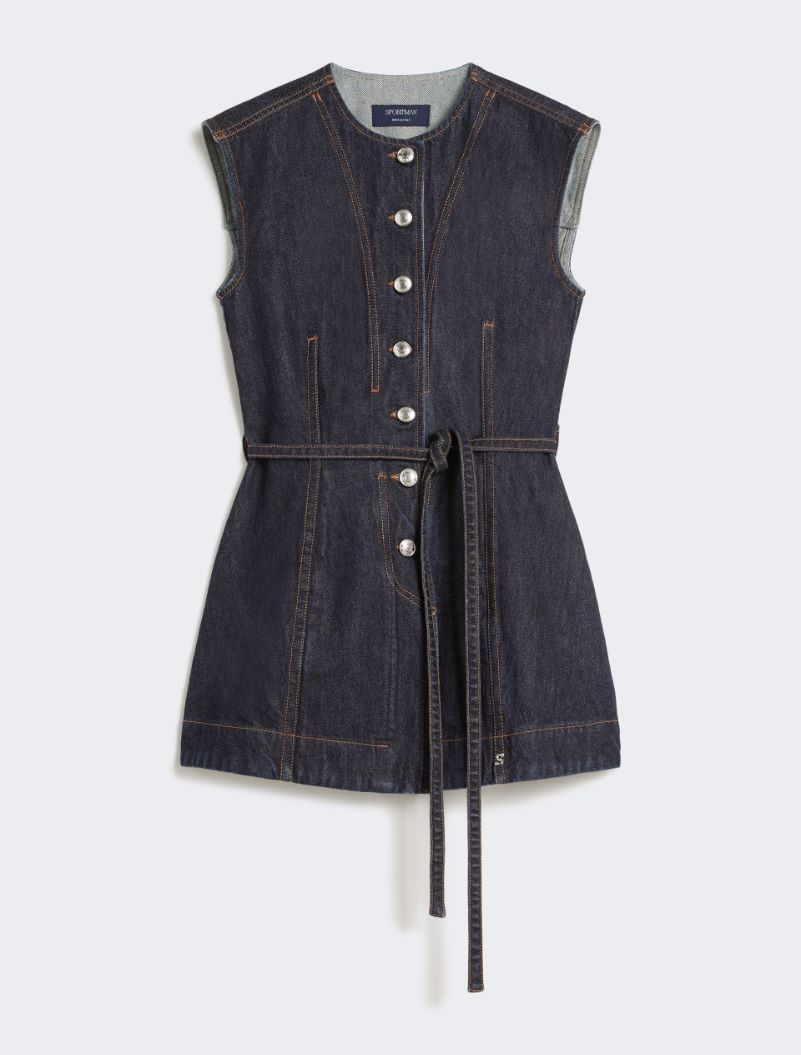 Sleeveless denim top - MIDNIGHTBLUE - Sportmax - 6