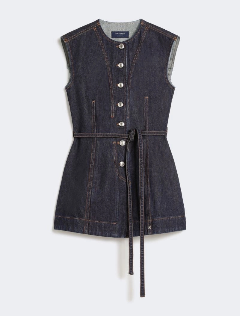 Sleeveless denim top - MIDNIGHTBLUE - Sportmax - 7