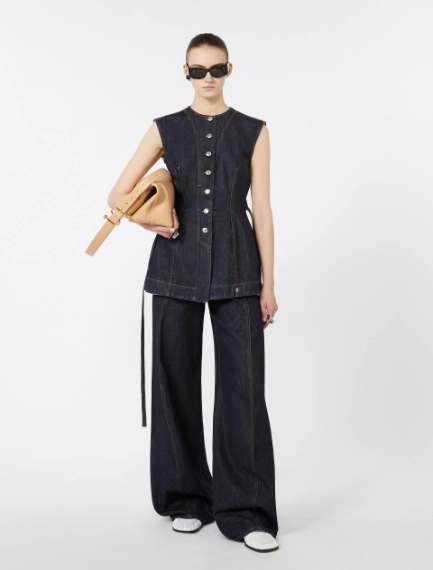 Sleeveless denim top - MIDNIGHTBLUE - Sportmax