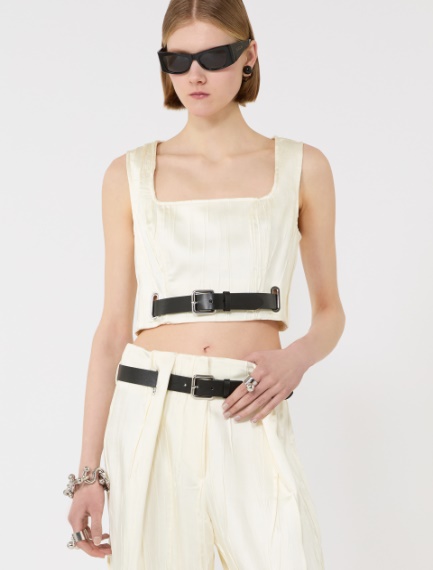 Sleeveless top - IVORY - Sportmax