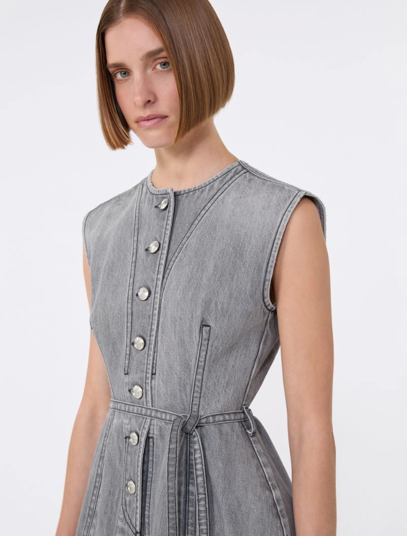 Slim-fit sleeveless denim top - BLACK - Sportmax - 4