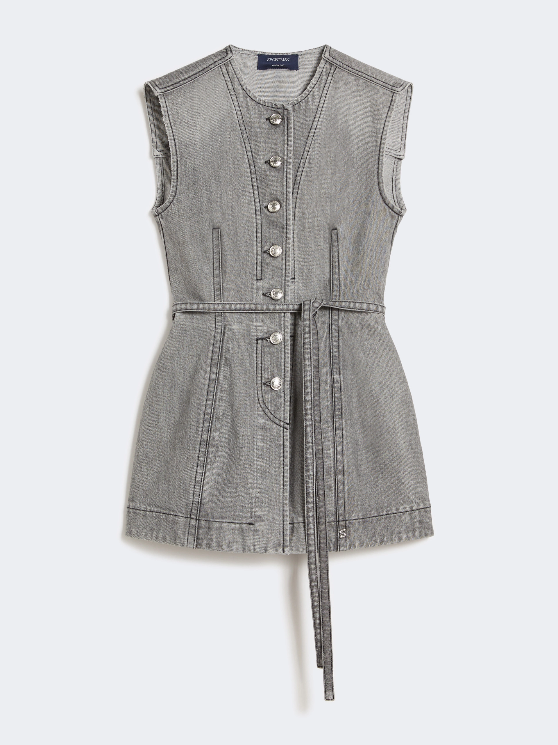 Slim-fit sleeveless denim top - BLACK - Sportmax - 5