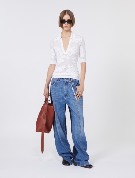 Pantalone 5 tasche a vita bassa in denim - BLU NOTTE - Sportmax