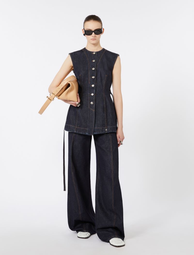 Oversized low-rise trousers - MIDNIGHTBLUE - Sportmax