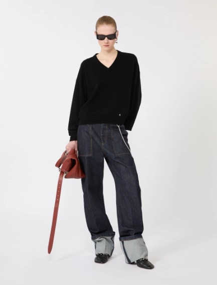Denim jeans with high turn-up - MIDNIGHTBLUE - Sportmax