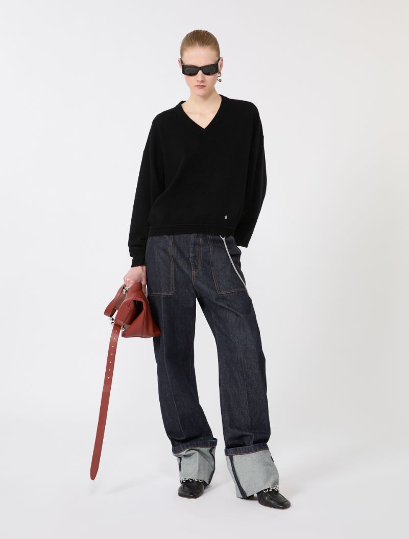 Denim jeans with high turn-up - MIDNIGHTBLUE - Sportmax