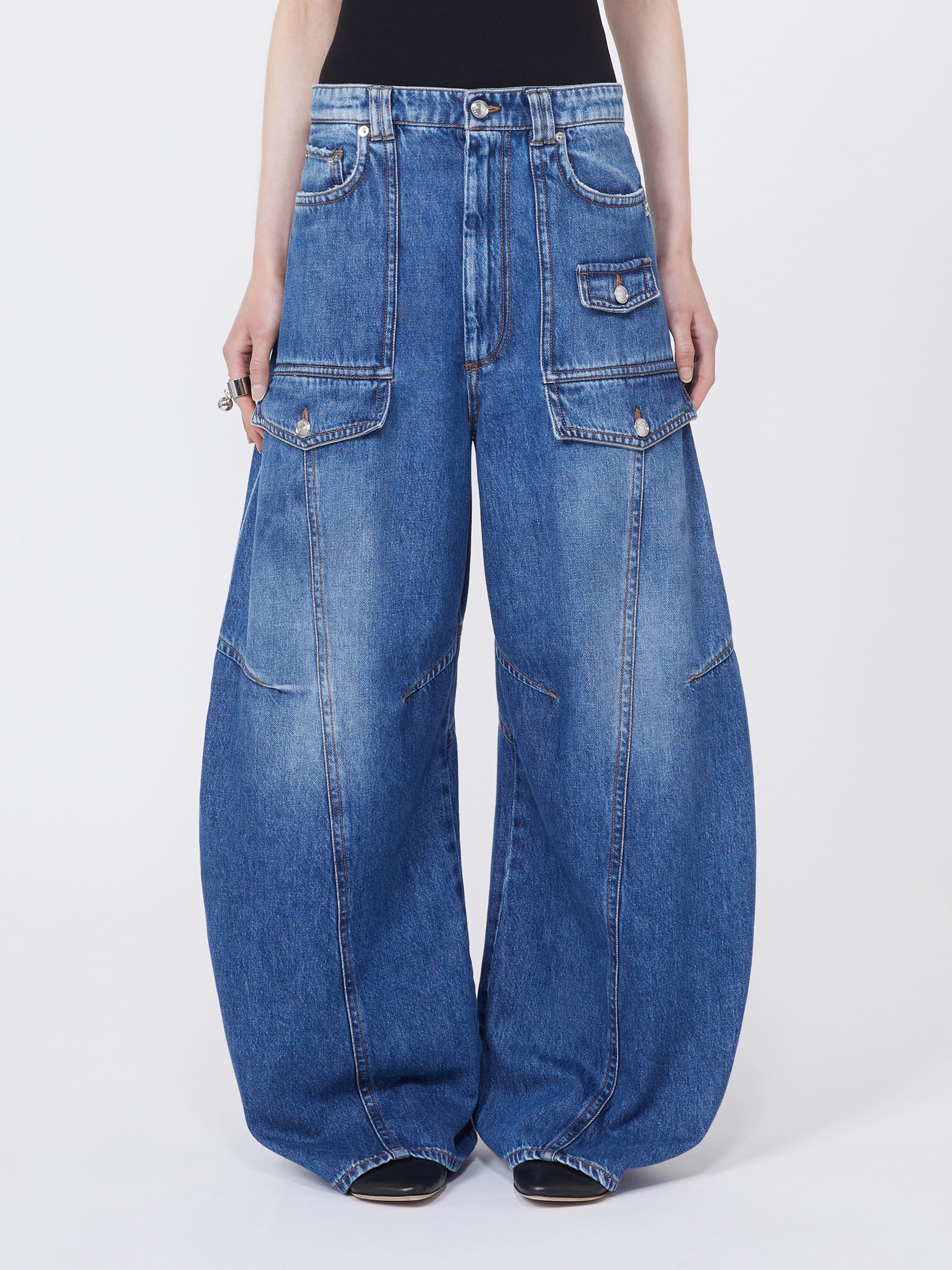 Pantalone cargo in denim - BLU NOTTE - Sportmax - 2