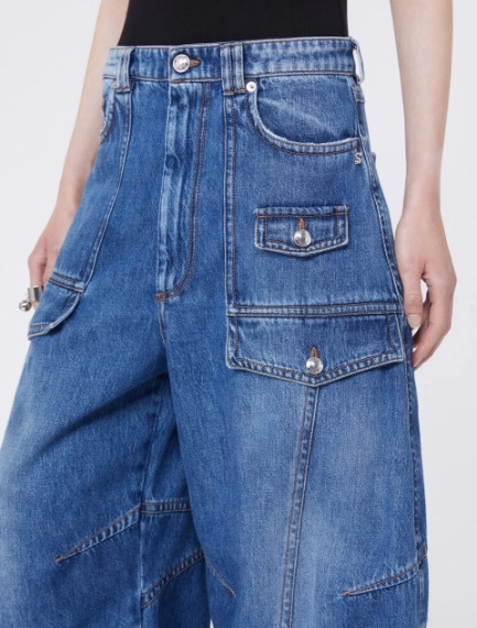 Pantalone cargo in denim - BLU NOTTE - Sportmax - 4
